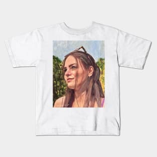 Portrait of a Young Woman Kids T-Shirt